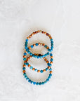 Blue Apatite and Cedar Bracelet