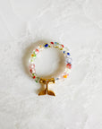 Recycled Glass & Gold Charm Bracelet