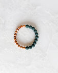 Teal Green Lava and Cedar Bracelet