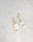 Vintage Mother of Pearl Carved FIsh Earrings