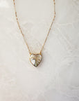 Gold Mother of Pearl Heart Nekclace