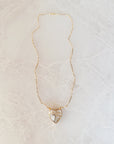 Gold Mother of Pearl Heart Nekclace