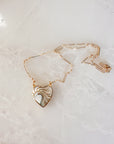 Gold Mother of Pearl Heart Nekclace