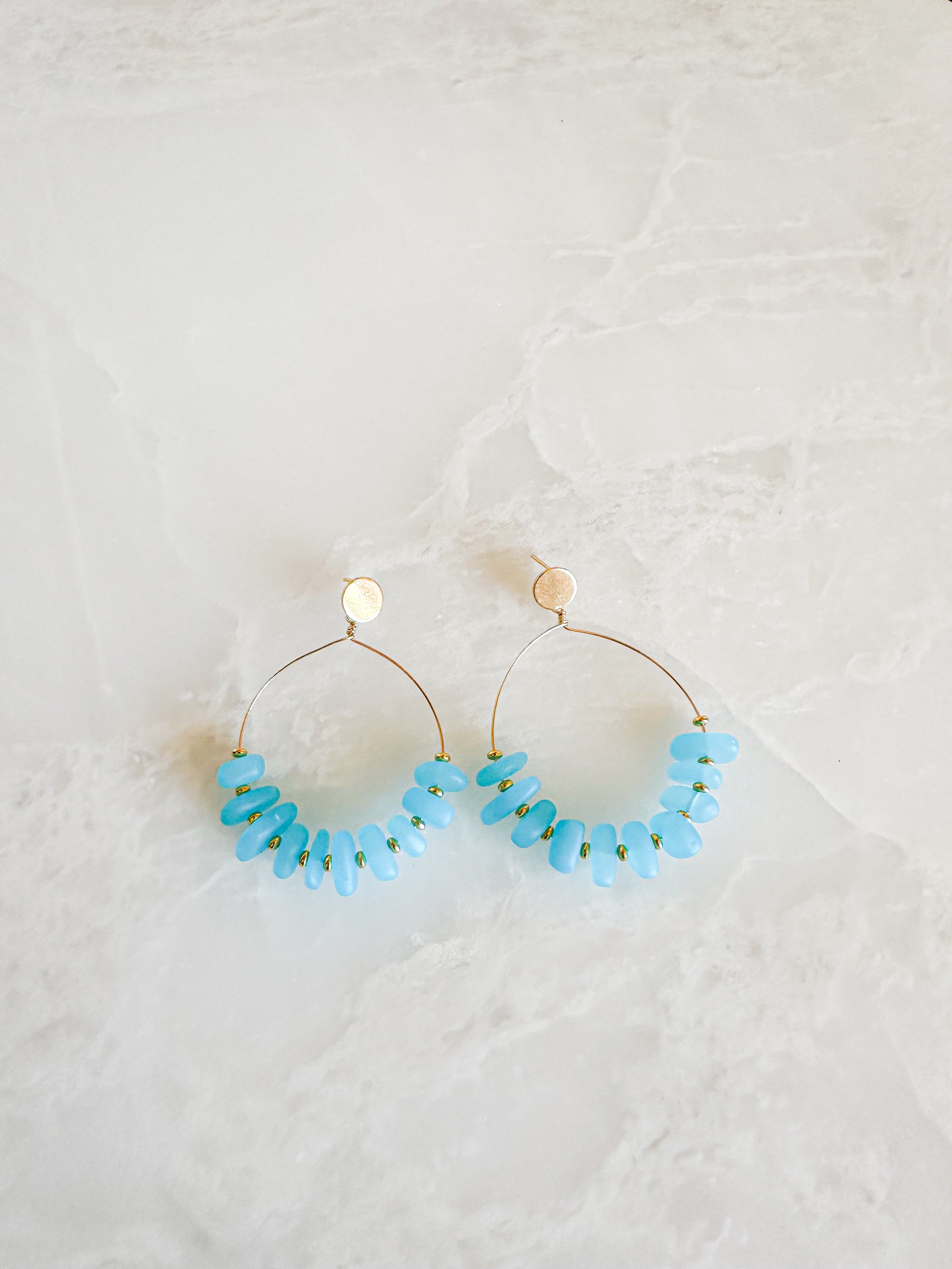 Bright Aqua Glass Earrings – BEACHMADE