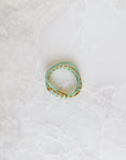 Sea Green Glass & Gold Bracelet Set