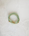 Sea Green Glass & Gold Bracelet Set